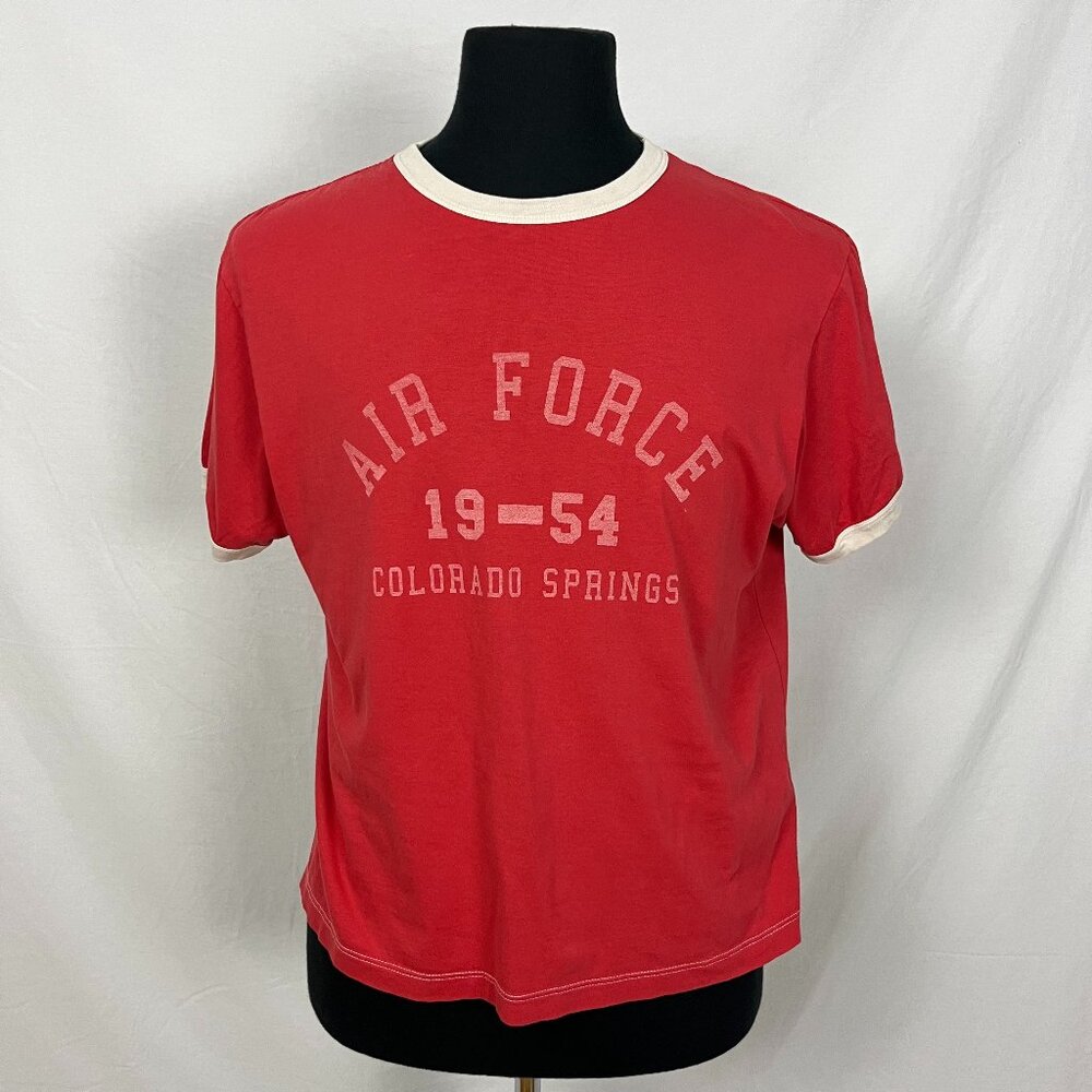 Banner Supply Co. Air Force 1954 Colorado Springs Red Crewneck T Shirt Size S